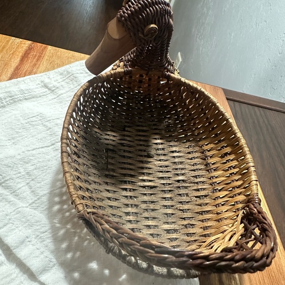 A Vintage Woven Duck Basket with Brown Eggs - Picture 3 of 8